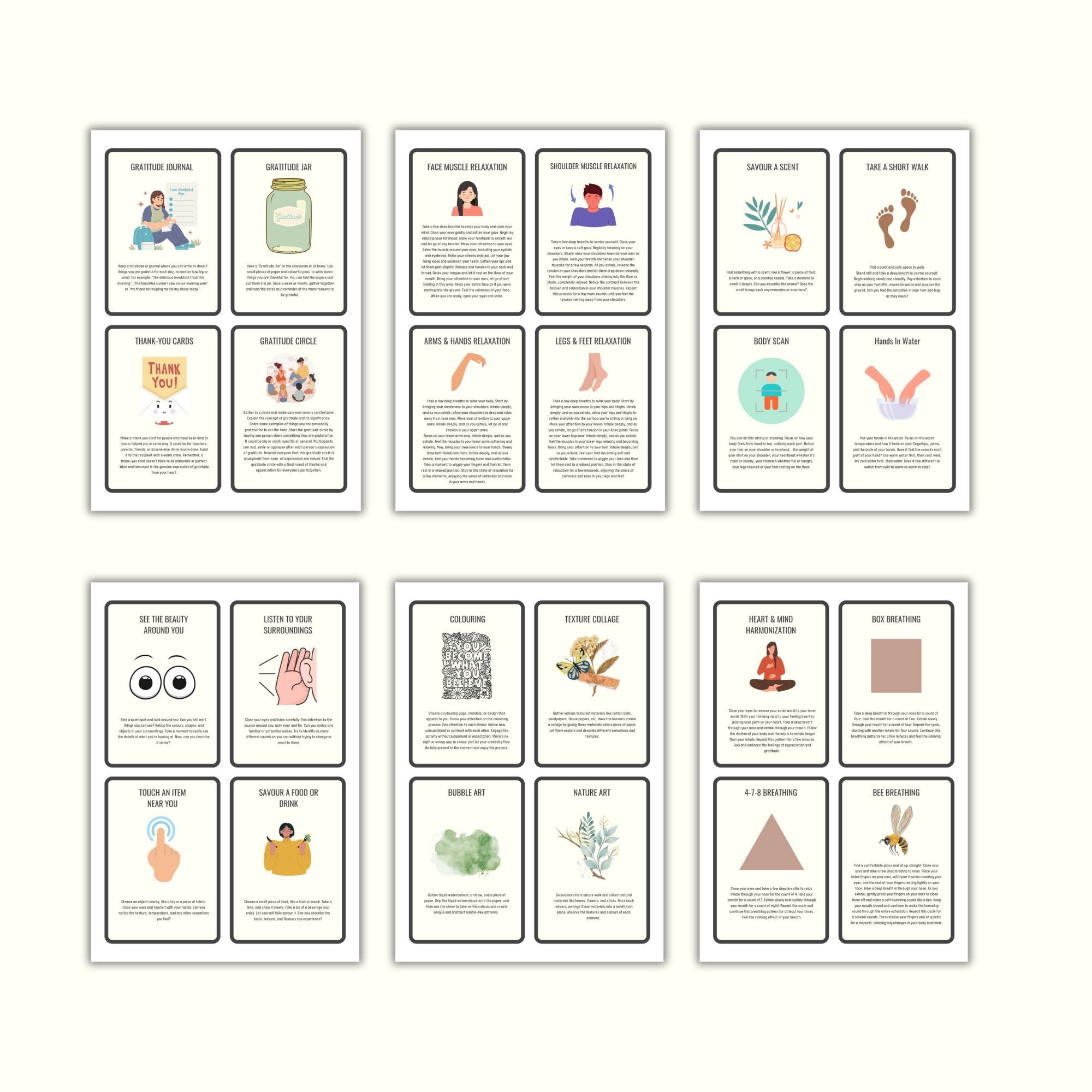 Printable Mindfulness Flashcards for Students (Primary & Secondary)